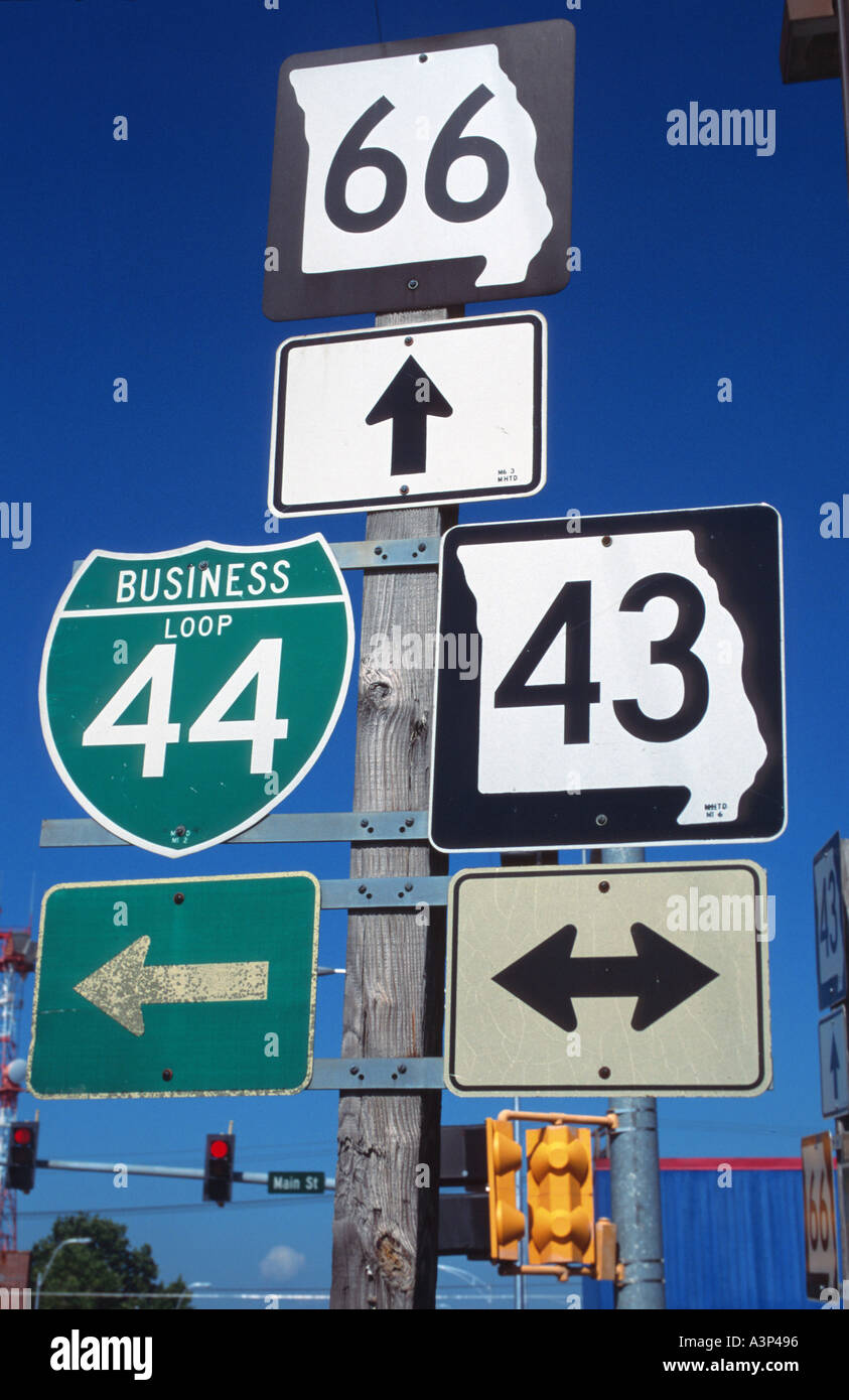 Zeichen, Route 66, USA Stockfoto