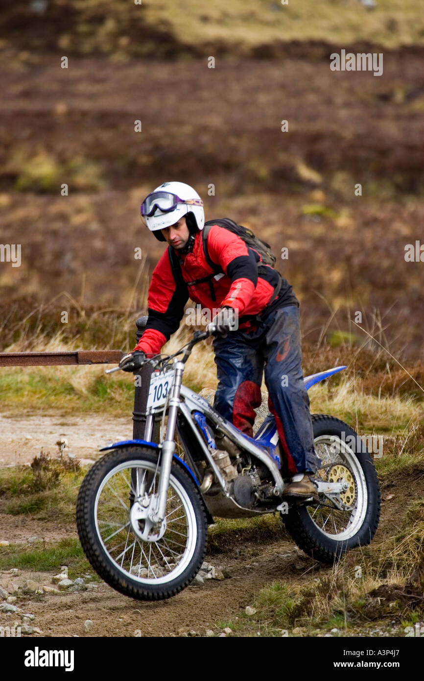 Motorrad-Studien-Bike im Wettbewerb mit schottischen sechs-Tage-Testversion Stockfoto