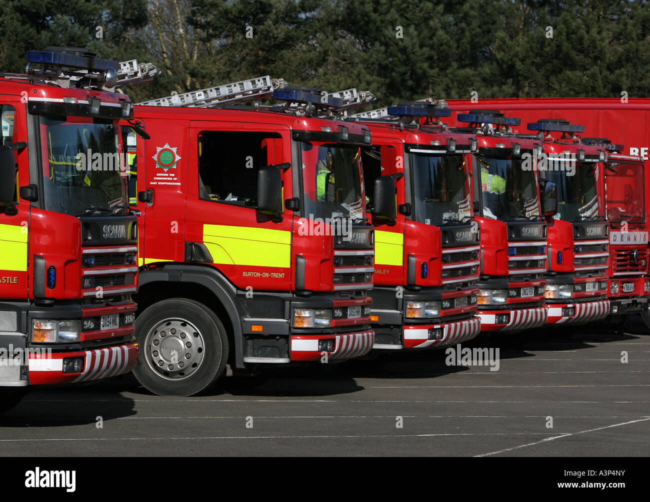 UK-Feuerwehrfahrzeuge Stockfoto