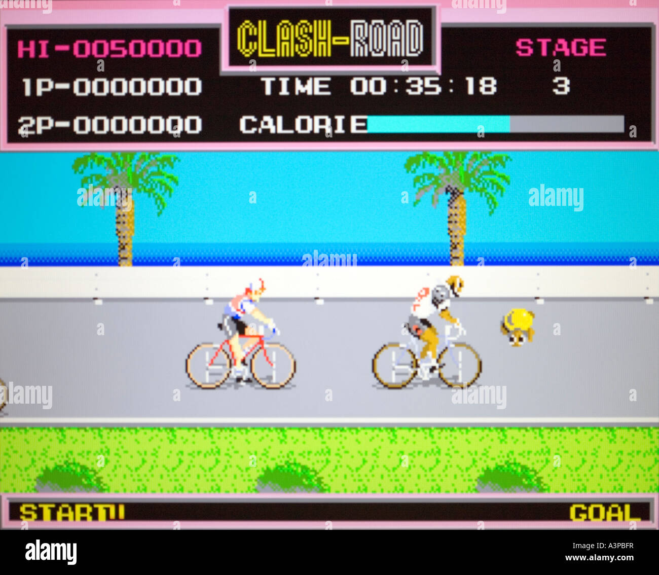 Clash Straße Woodplace Inc 1986 Vintage Arcade Videospiel Screenshot nur zur redaktionellen Nutzung Stockfoto