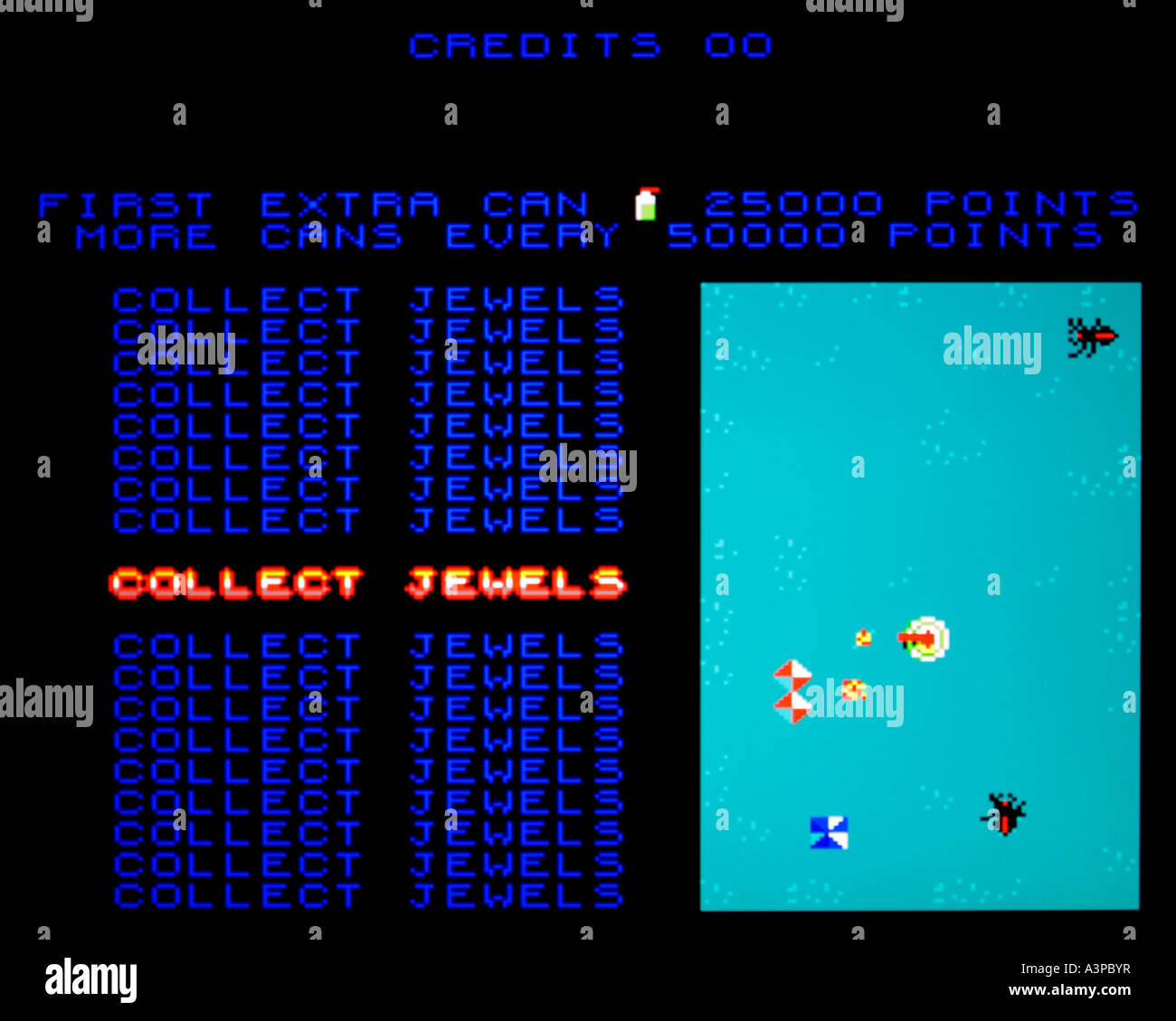 Insector Gottlieb 1982 Vintage Arcade Videospiel Screenshot nur zur redaktionellen Nutzung Stockfoto