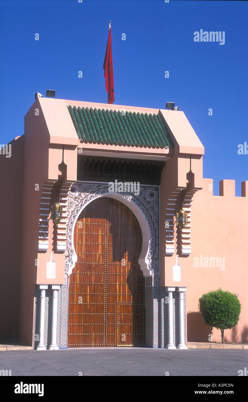 El Bahia Palace Gate Royal Palace Marrakesch Marokko Stockfoto