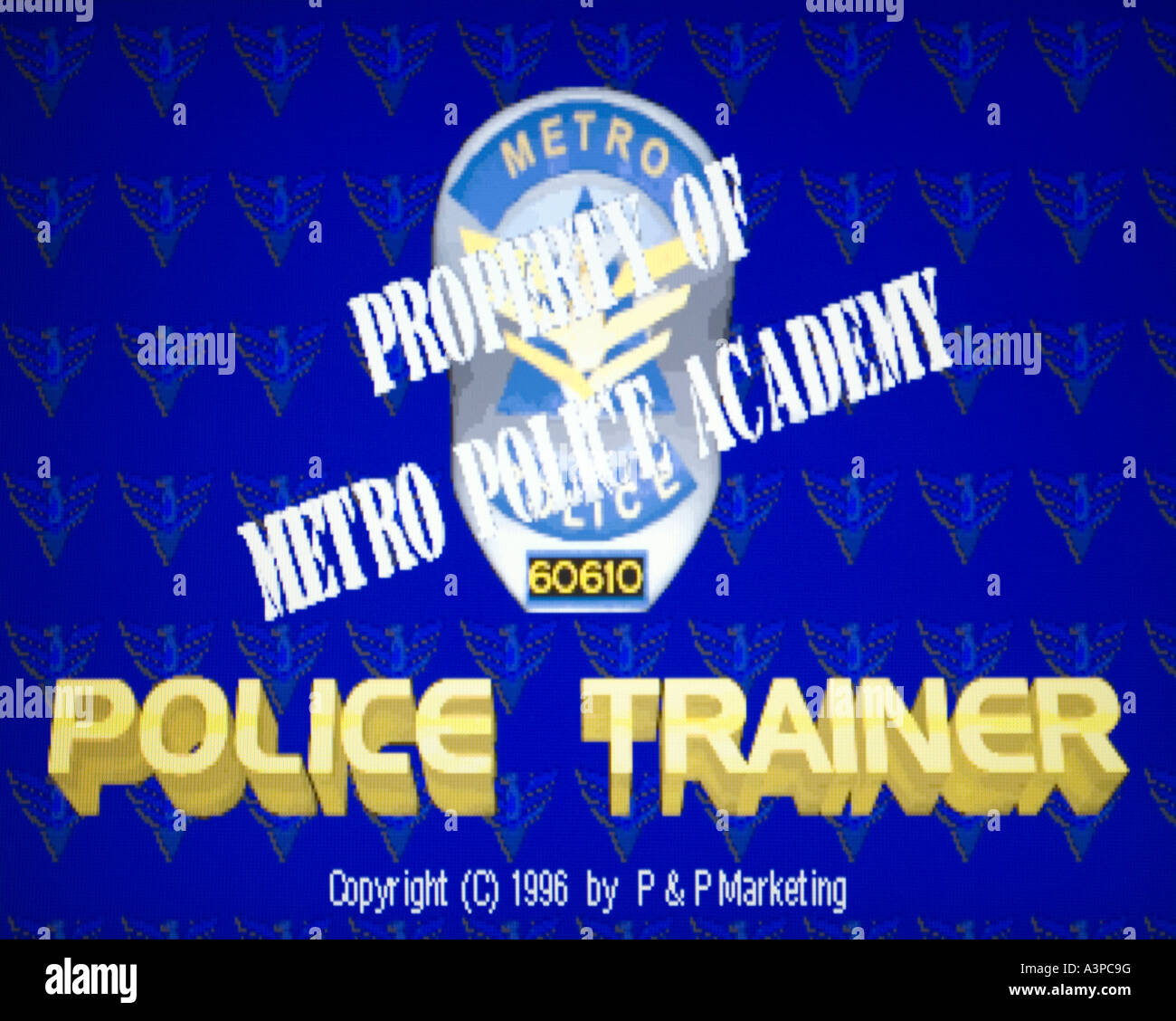 Polizei-Trainer P P Marketing 1997 Vintage Arcade Videospiel Screenshot nur zur redaktionellen Nutzung Stockfoto