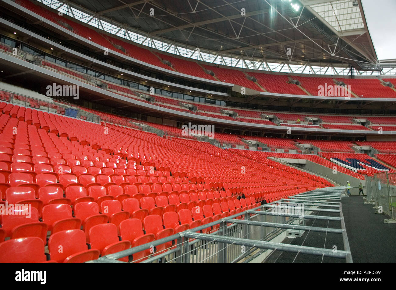 Fußball Sitzplätze im neuen Wembleystadion in london Stockfoto