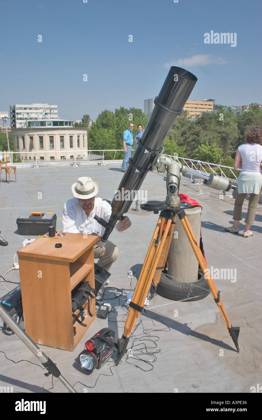 Amateur-Astronomen Teleskop Stockfoto