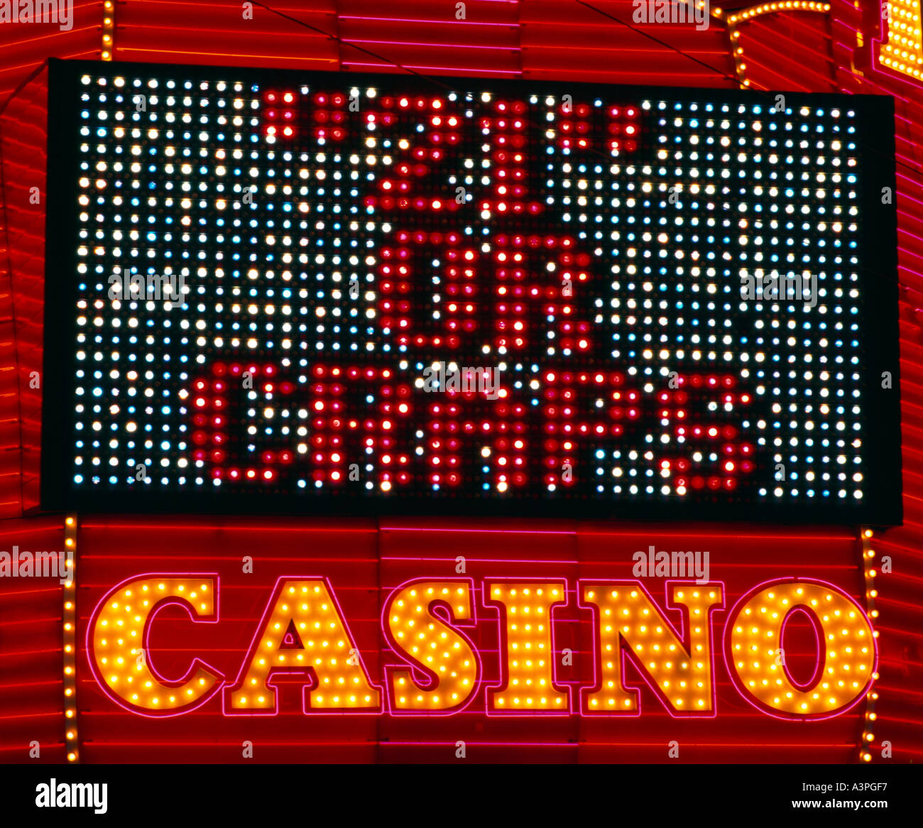 Craps-Leuchtreklame, Las Vegas Nevada, USA Stockfoto
