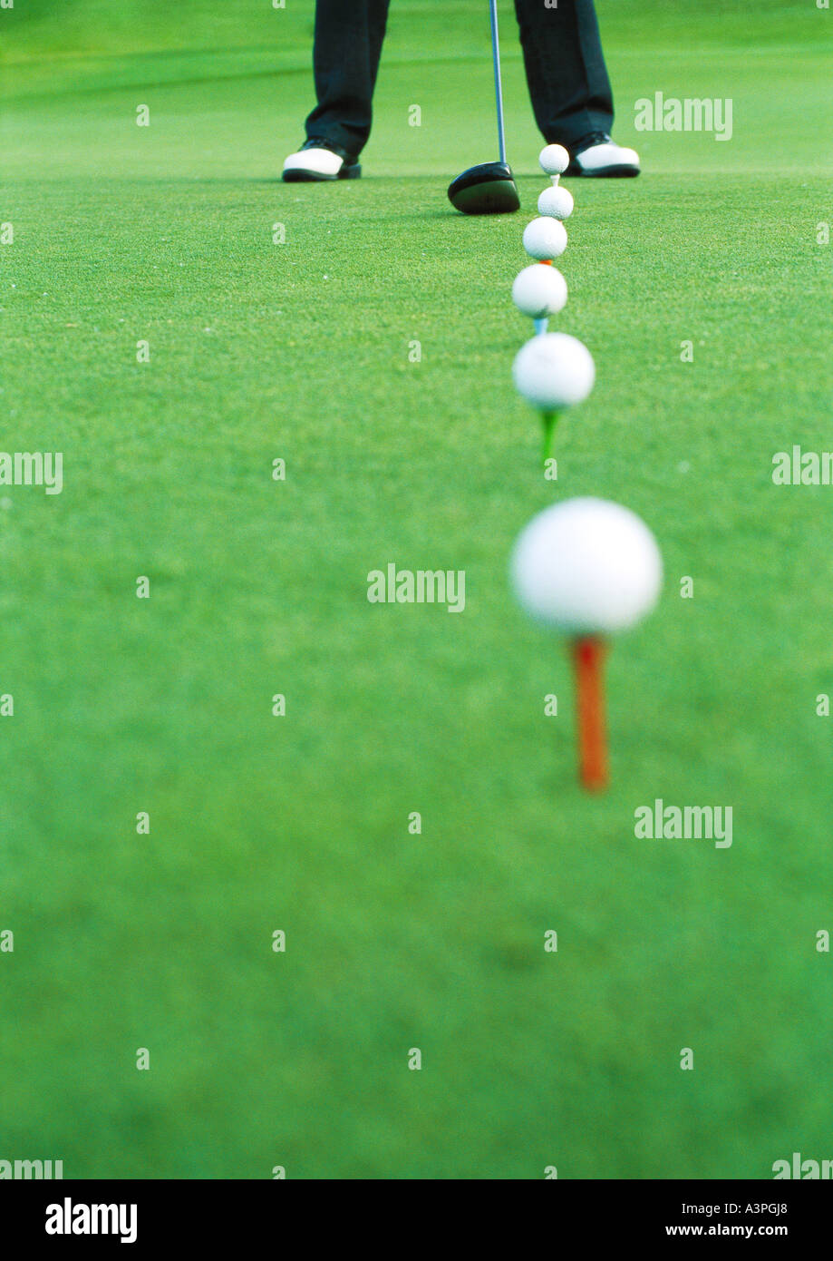 Golfer auf der driving-Range, niedrige Abschnitt Stockfoto