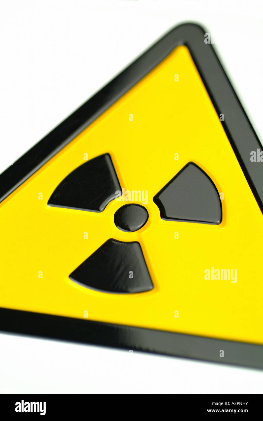 Schild Warnung vor radioaktiven Gefahr Stockfoto
