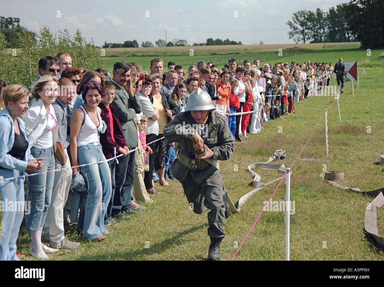 Feuerwehr-Turnier in Kaweczyn, Polen Stockfoto