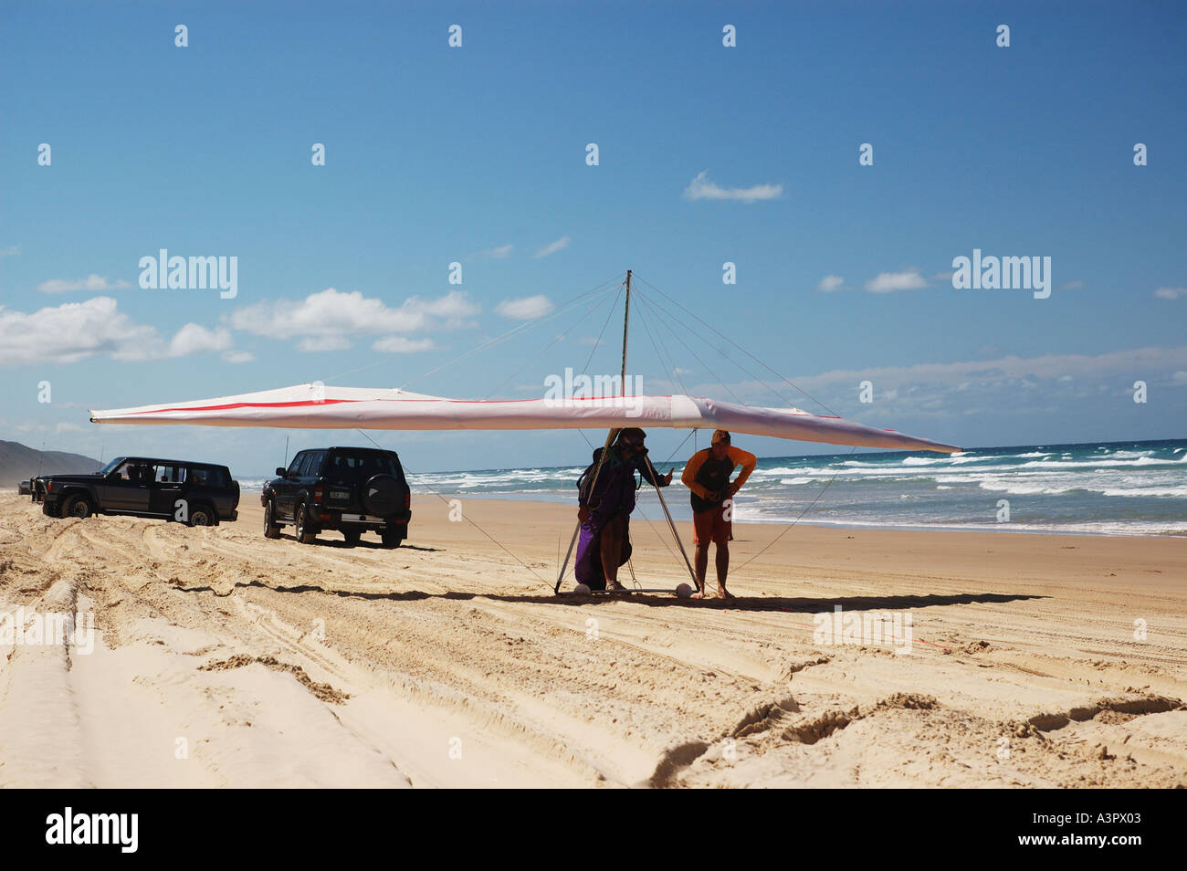 Strand-Start der Hängegleiter Noosa North Shore Queensland Australien DCSA 1442 Stockfoto