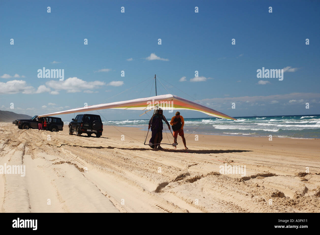 Strand-Start der Hängegleiter Noosa North Shore Queensland Australien DCSA 1443 Stockfoto