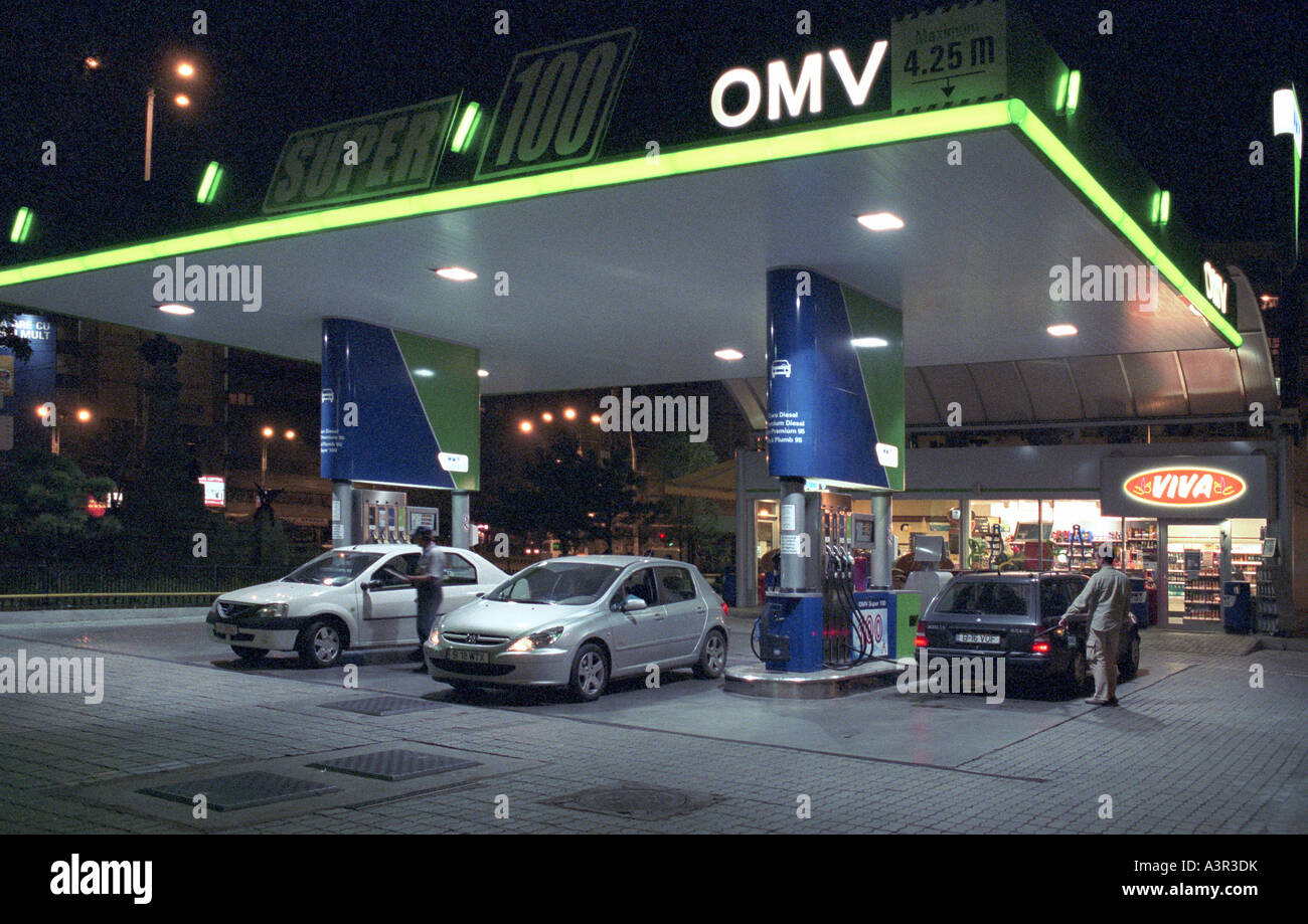 OMV Tankstelle in Bukarest, Rumänien Stockfoto