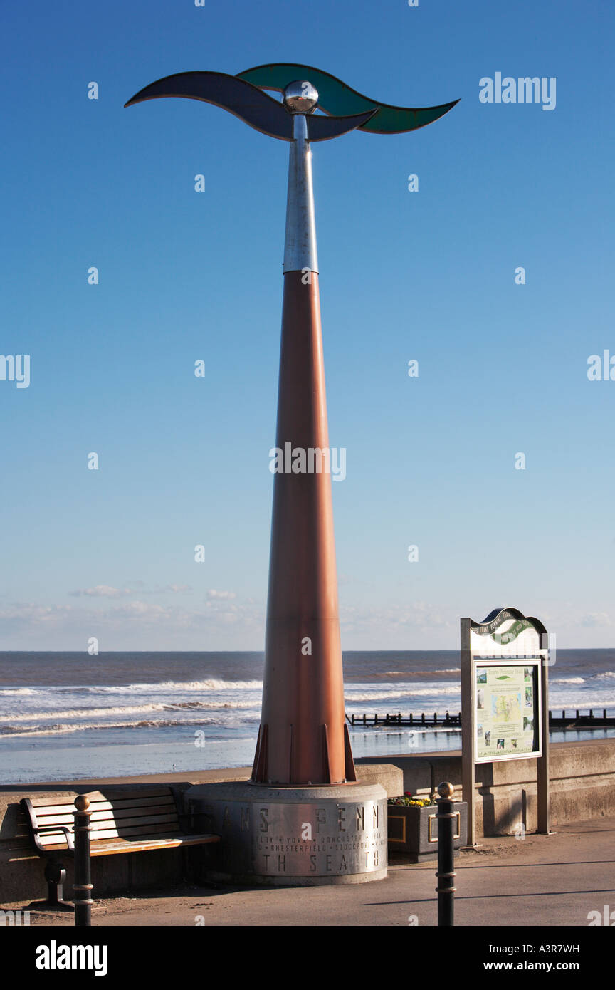 Trans-Pennine Trail Marker Hornsea East Yorkshire UK Stockfoto