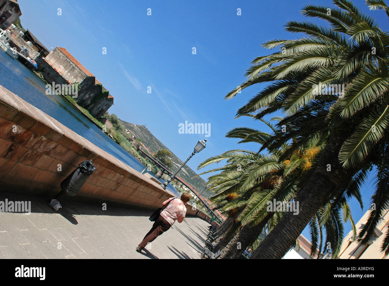 Lungo Temo-Bosa-Sardinien-Italien Stockfoto