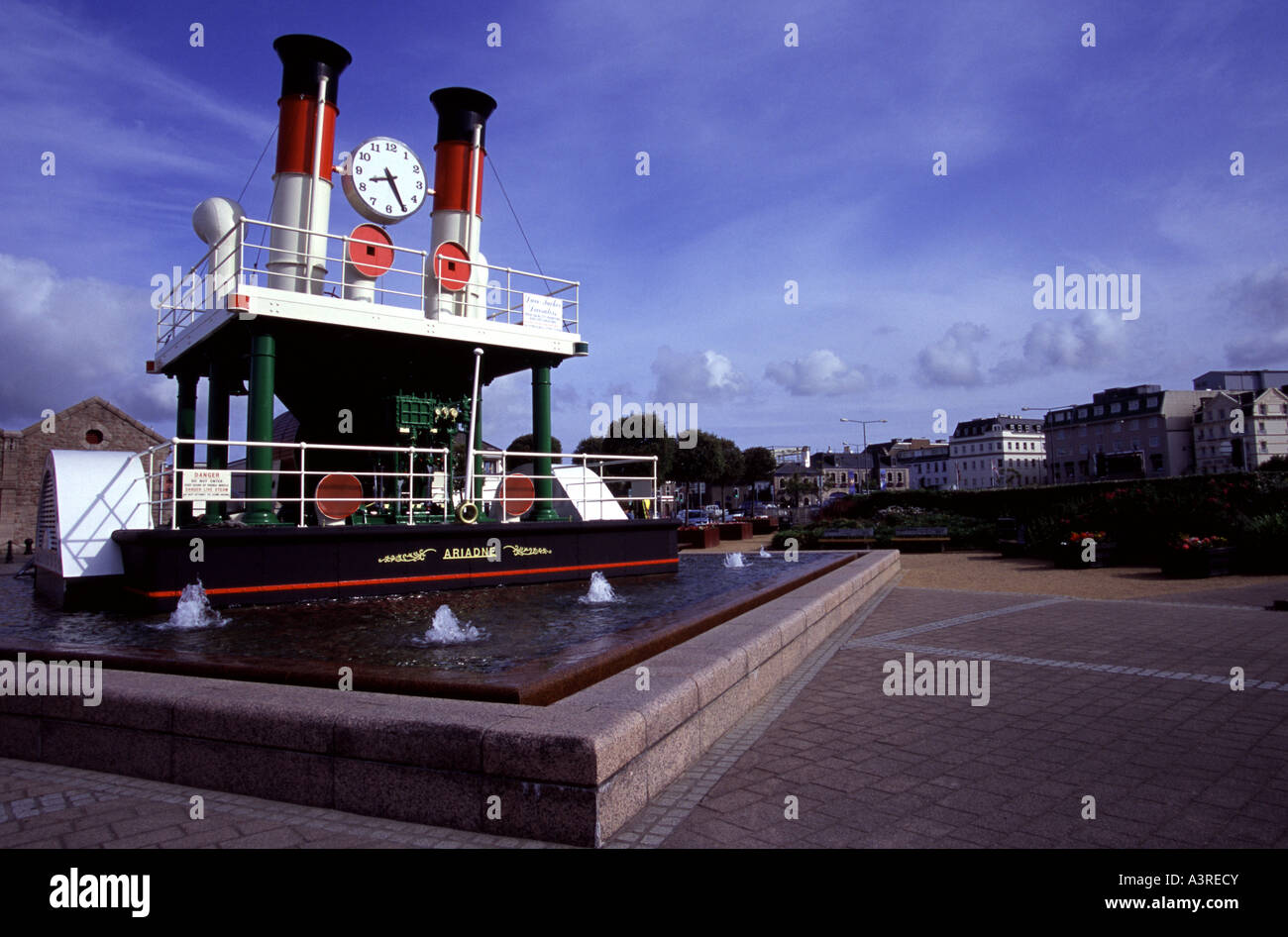 Steam clock Ariande, Waterfront, St. Helier, Jersey, Kanalinseln Stockfoto