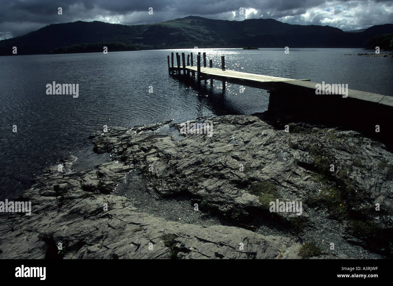 Hawes Ende Bootssteg, Derwent Water. Die englischen Lake District, Cumbria UK Stockfoto