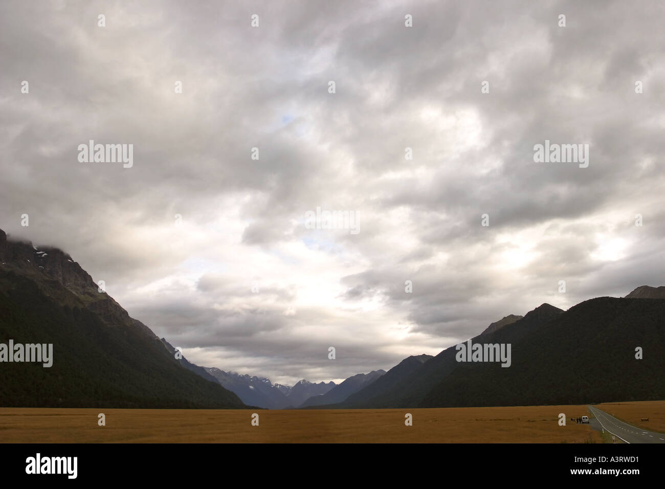 Blick auf die Berge im malerischen New Zealand Stockfoto