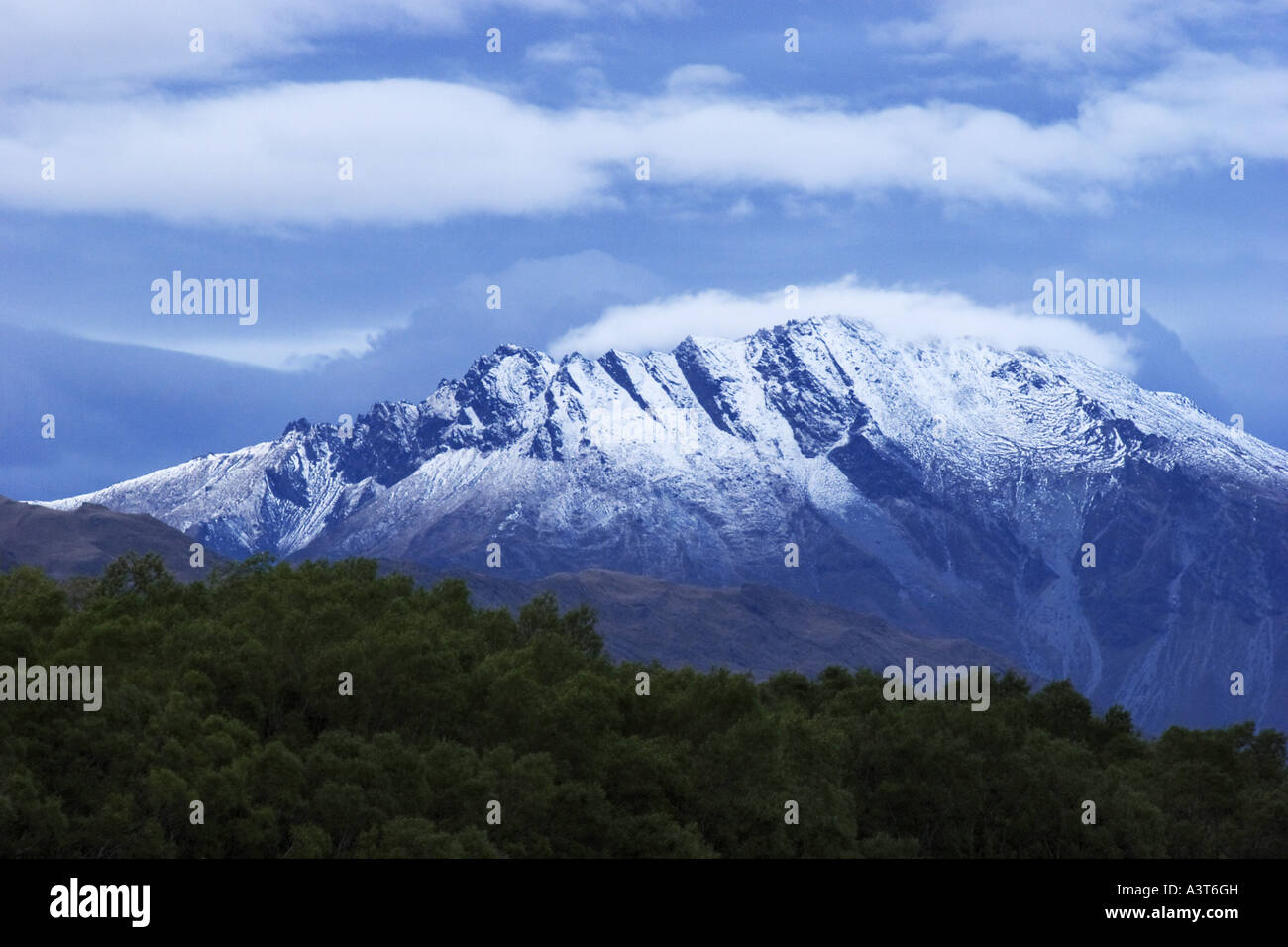 beeindruckende Bergkulisse in der Nähe von Glenorchy, New Zealand, Central Otago Lake Wakatipu Stockfoto