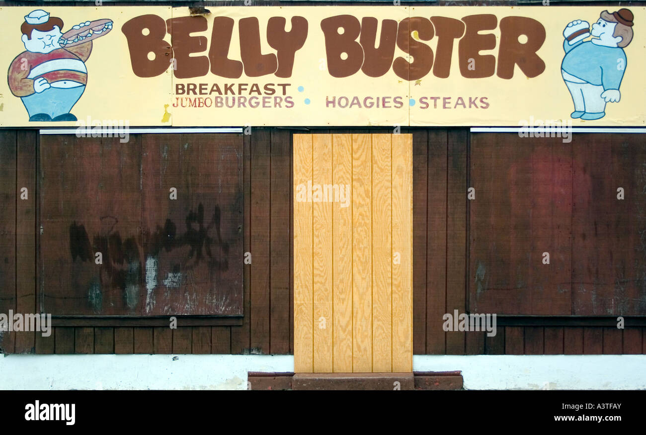 Alten Ladenfront für Belly Buster Sub und Hamburger Shop in Wildwood New Jersey Stockfoto