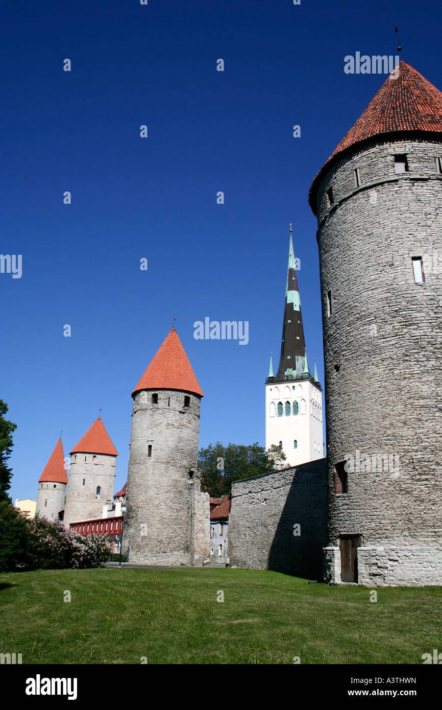 Teil der Stadtmauer, Tallinn, Estland Stockfoto