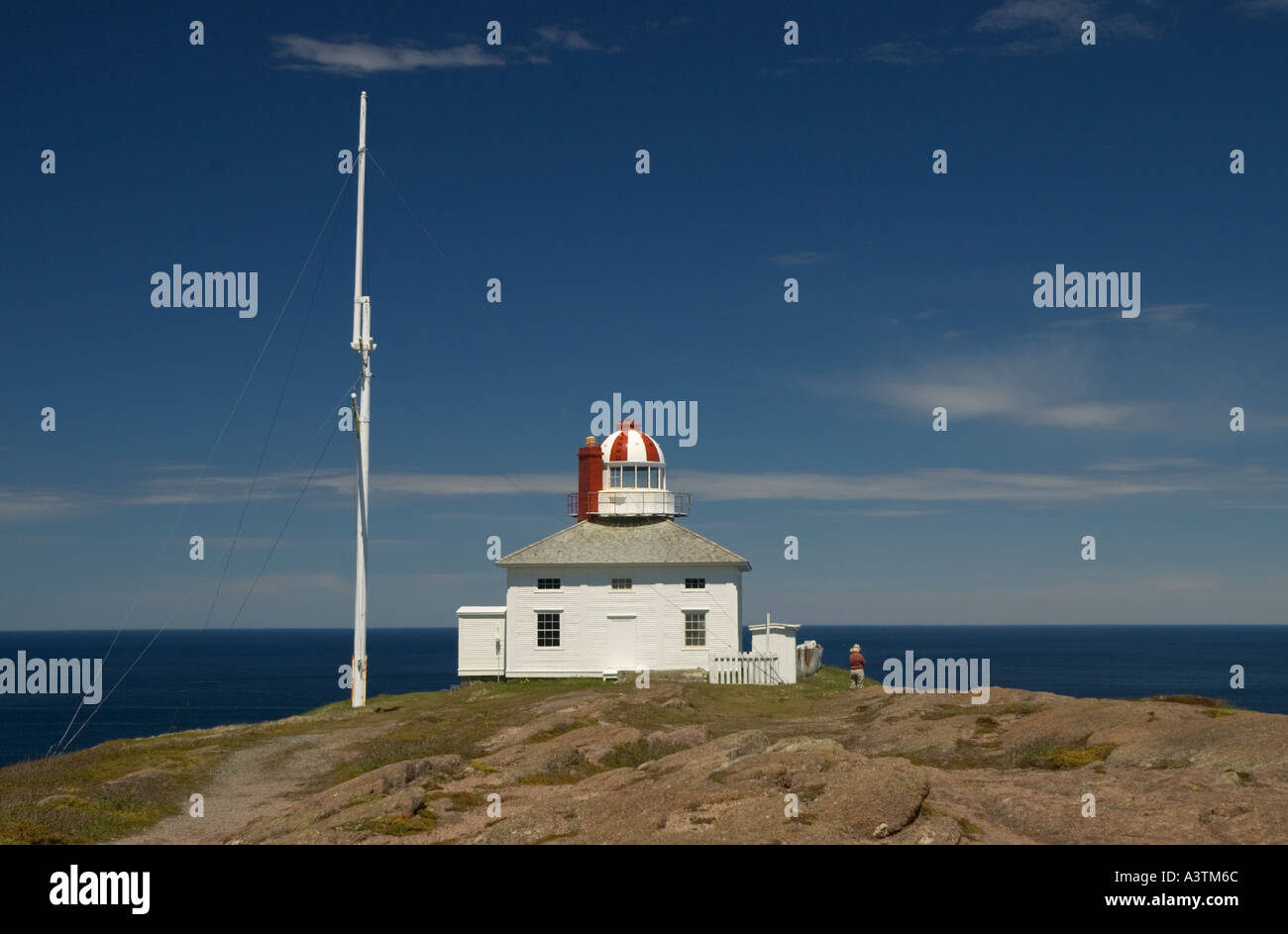Kanada Neufundland Cape Spear östlichen Punkt in Nordamerika original Leuchtturm erbaut 1836 Stockfoto