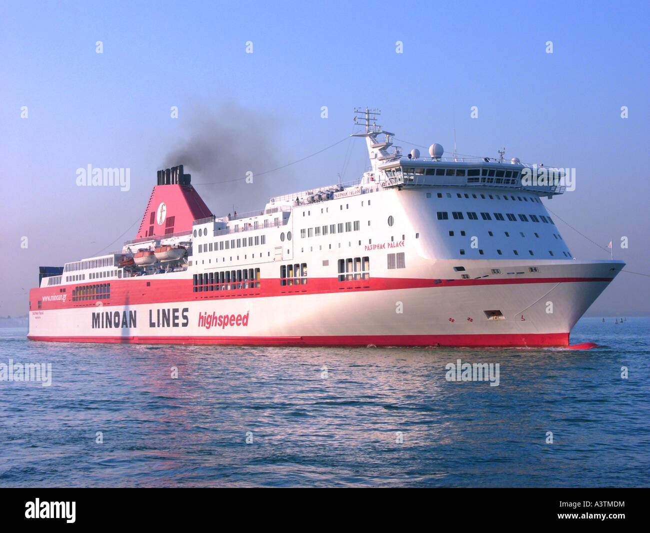 Am frühen Morgen Fähre der Minoan Lines, die Ankunft in Venedig Veneto Italien Europa EU Stockfoto