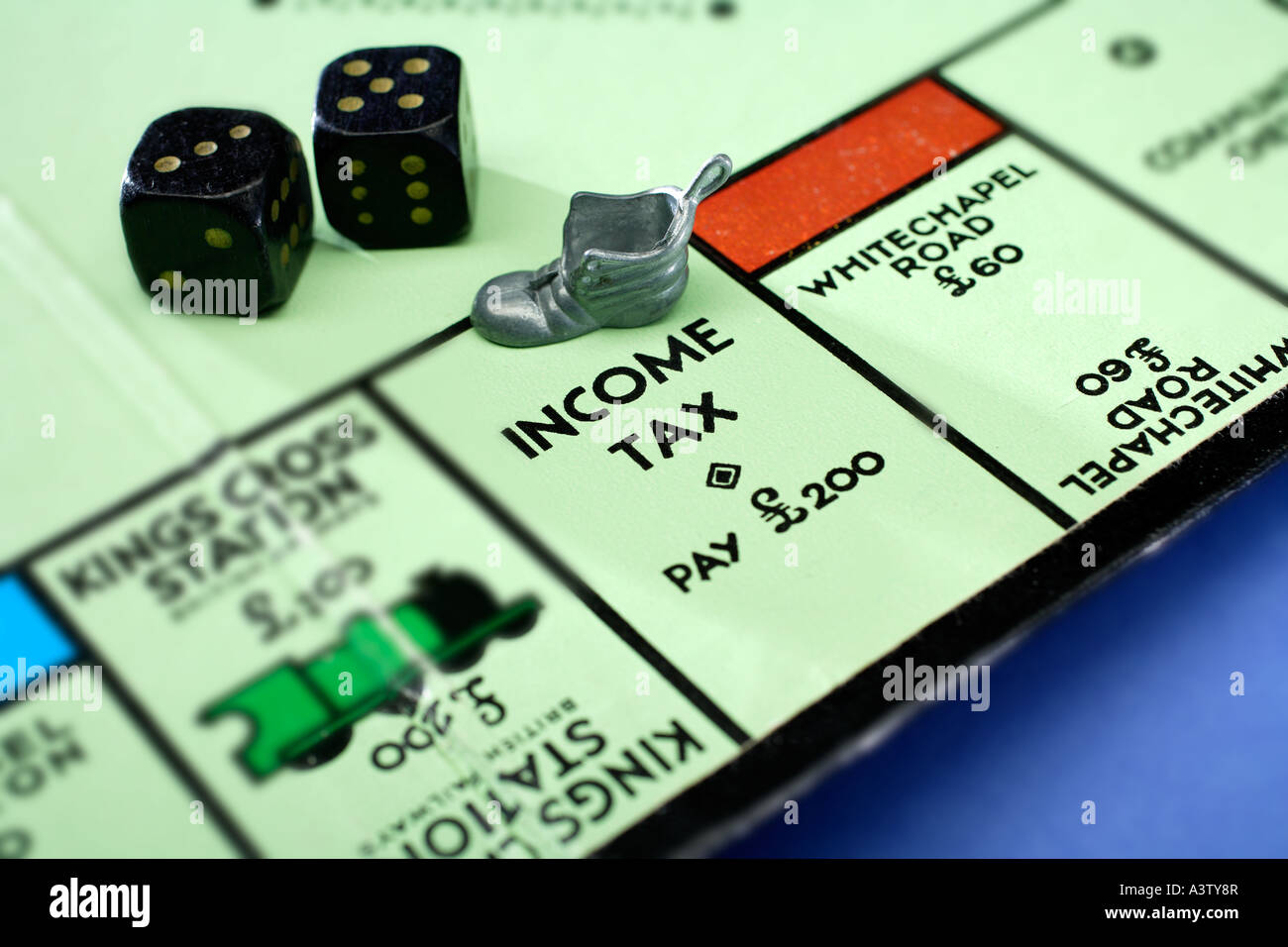 Monopoly Brettspiel, Nahaufnahme Stockfoto