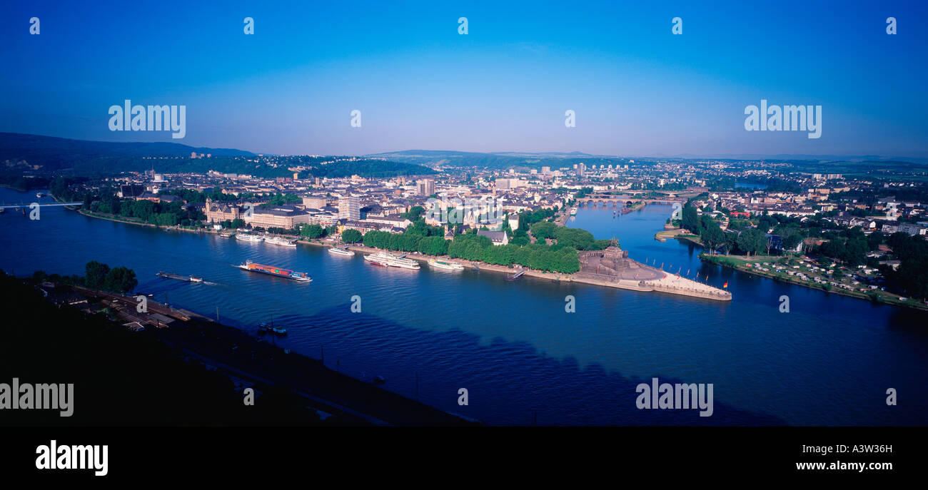 Deutsches Eck / Koblenz Stockfoto