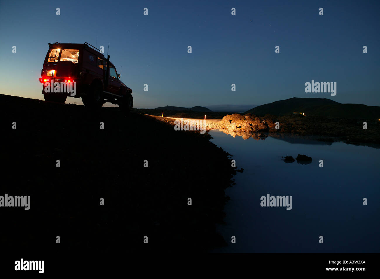 Super-Jeep off Road, Island Stockfoto