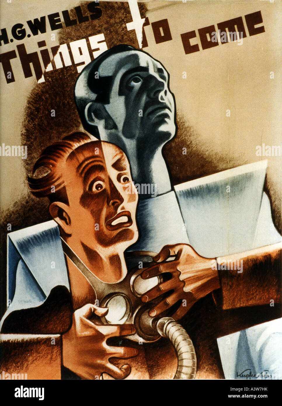 THINGS TO COME Plakat für 1936 London Filmproduktion des Romans von H G Brunnen unter der Regie von Alexander Korda Stockfoto