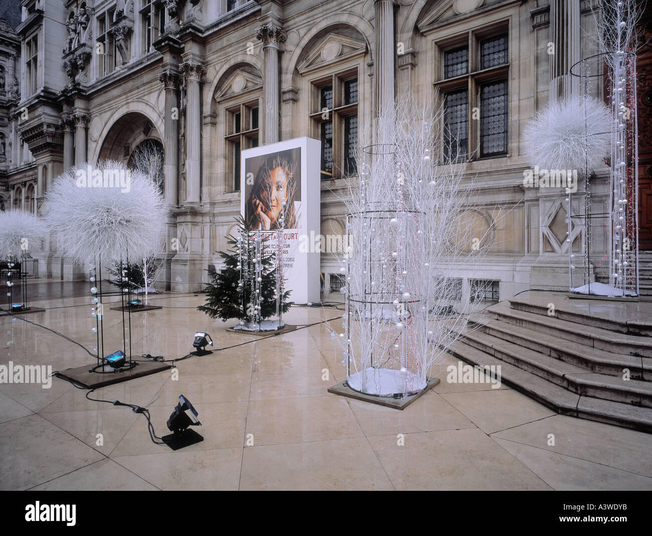 Weihnachten Dekoration im Hôtel de Ville, Paris. Stockfoto