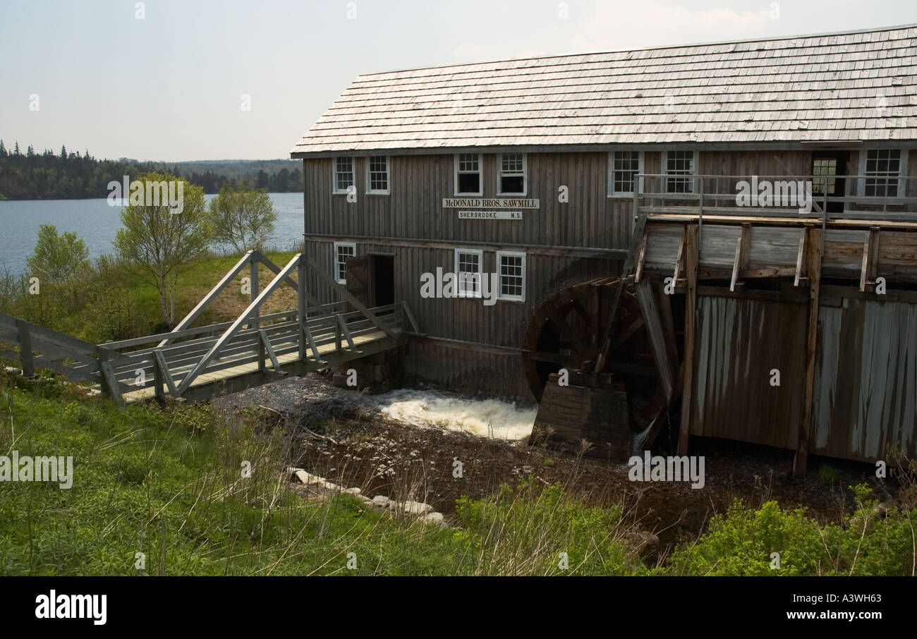 Kanada Nova Scotia Sherbrooke Village restauriert, um eine typische 19. Jahrhundert Nova ölnordgesellschaften Dorf Sägewerk darzustellen Stockfoto