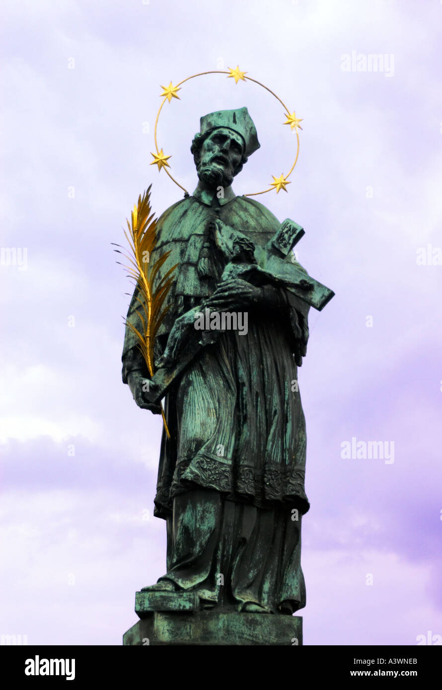 Statue von St. Johannes Nepomuk Stockfoto