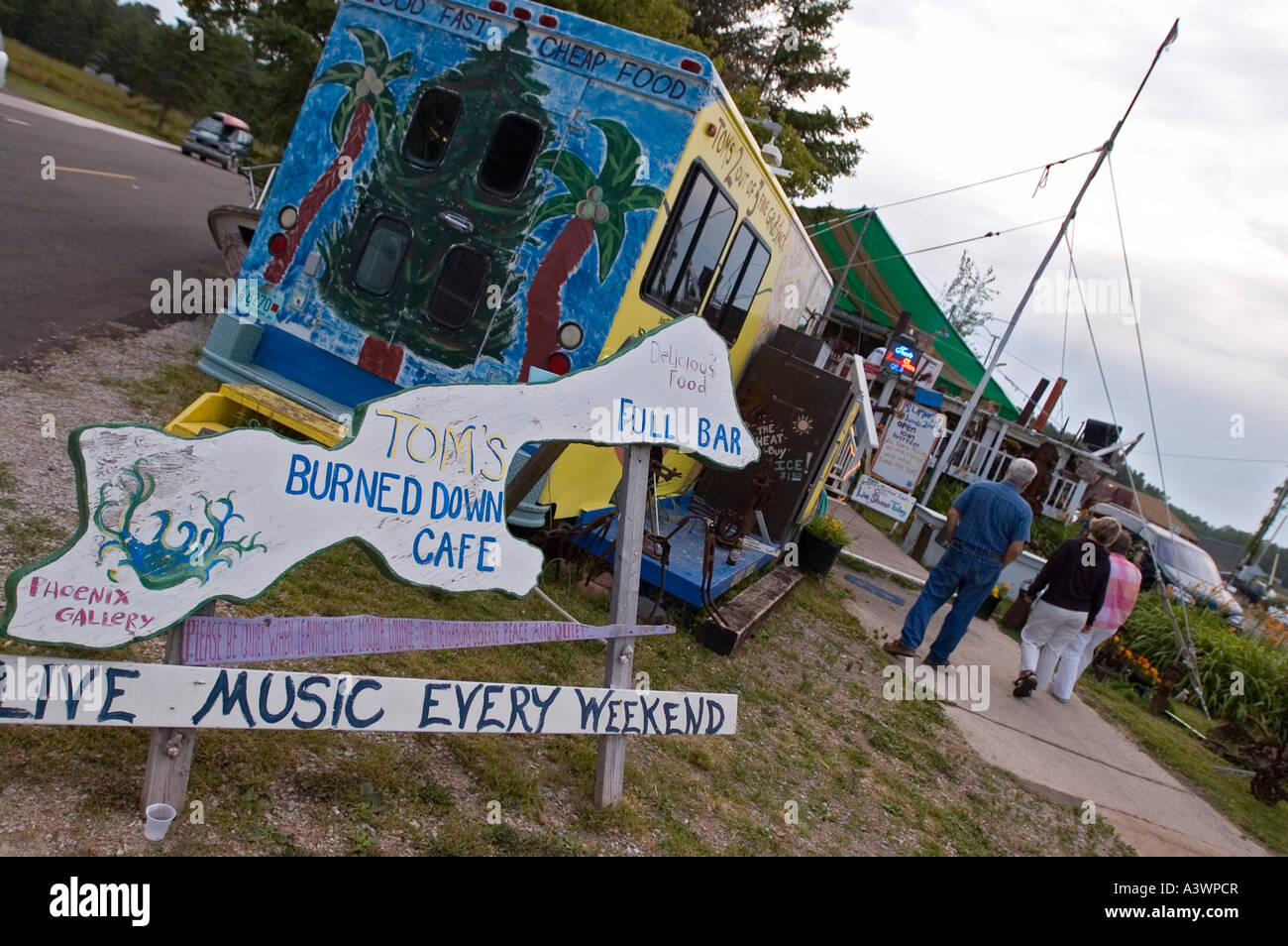 Tom s Burned Cafe und Bar auf Madeline Insel nahe Bayfield Wisconsin Stockfoto