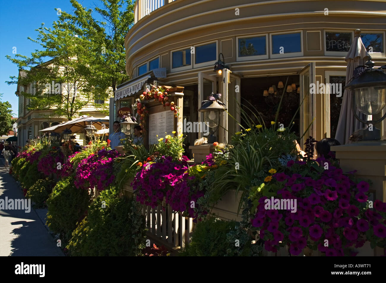 Kanada Ontario Niagara auf dem See Shaw Cafe &amp; Wine Bar aussen patio Stockfoto