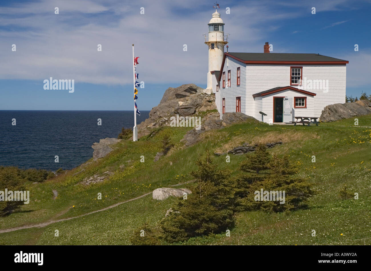 Kanada Neufundland Gros Morne National Park Rocky Harbour Lobster Cove Head Leuchtturm Stockfoto