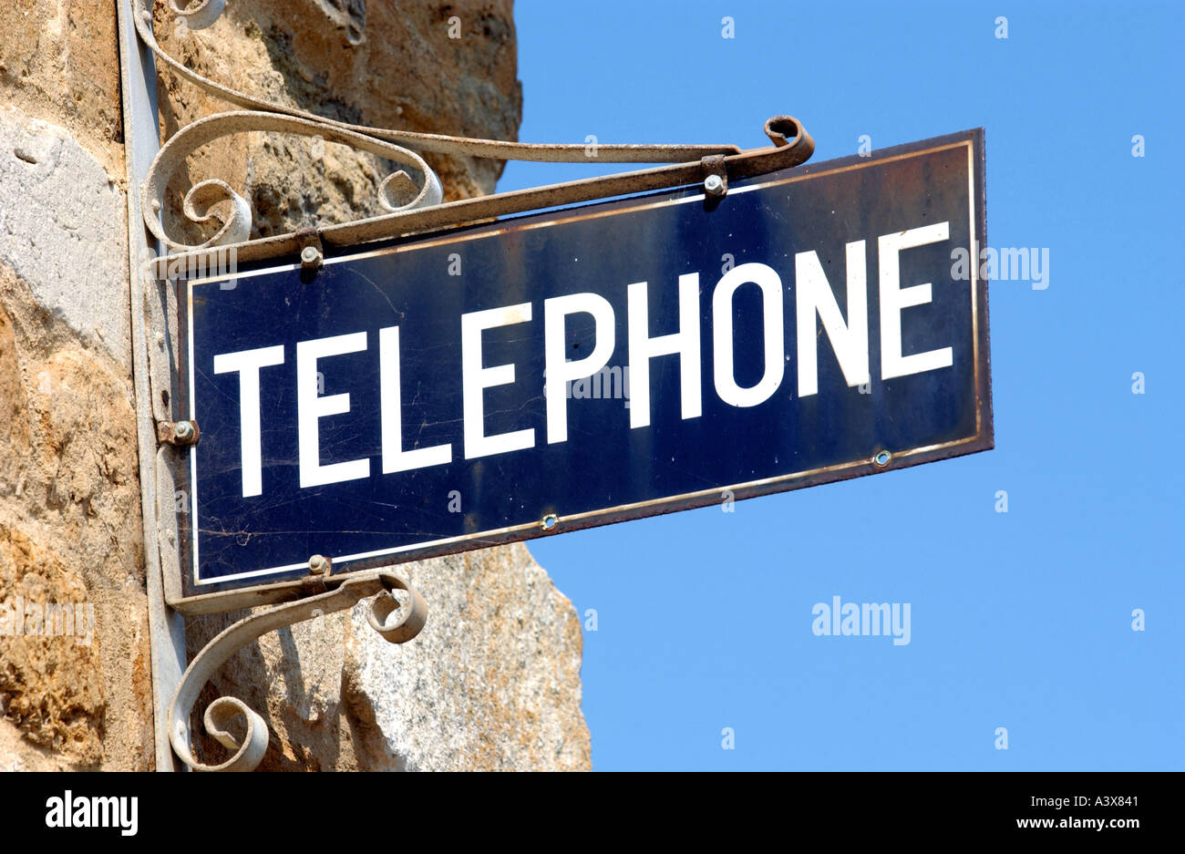 Ein Alter Stil Telefon anmelden Abbotsbury Dorf in Dorset England UK Stockfoto