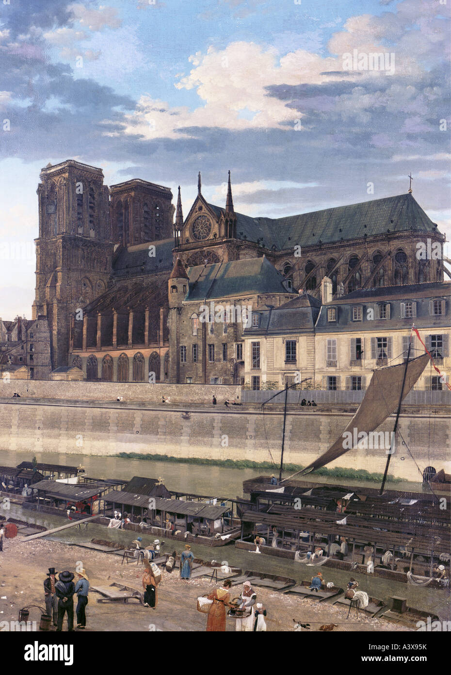 "Bildende Kunst, Gaertner, Eduard (1801 – 1877), Malerei," Notre Dame de Paris ", historische, historischer, Europa, Deutschland, 19. Jh. Stockfoto