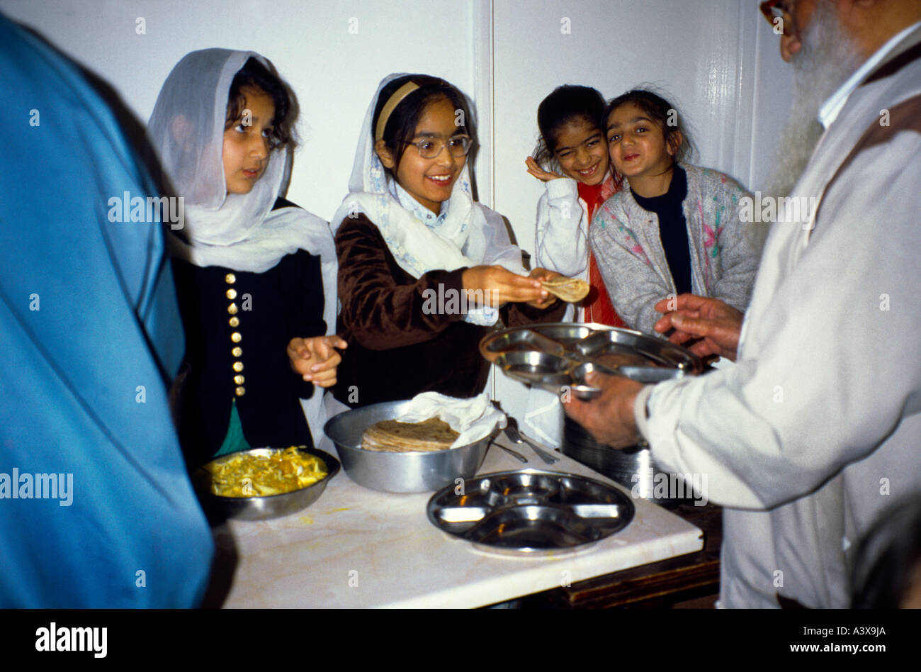 Southall England Gurdwara Amadas dienen Langar Stockfoto