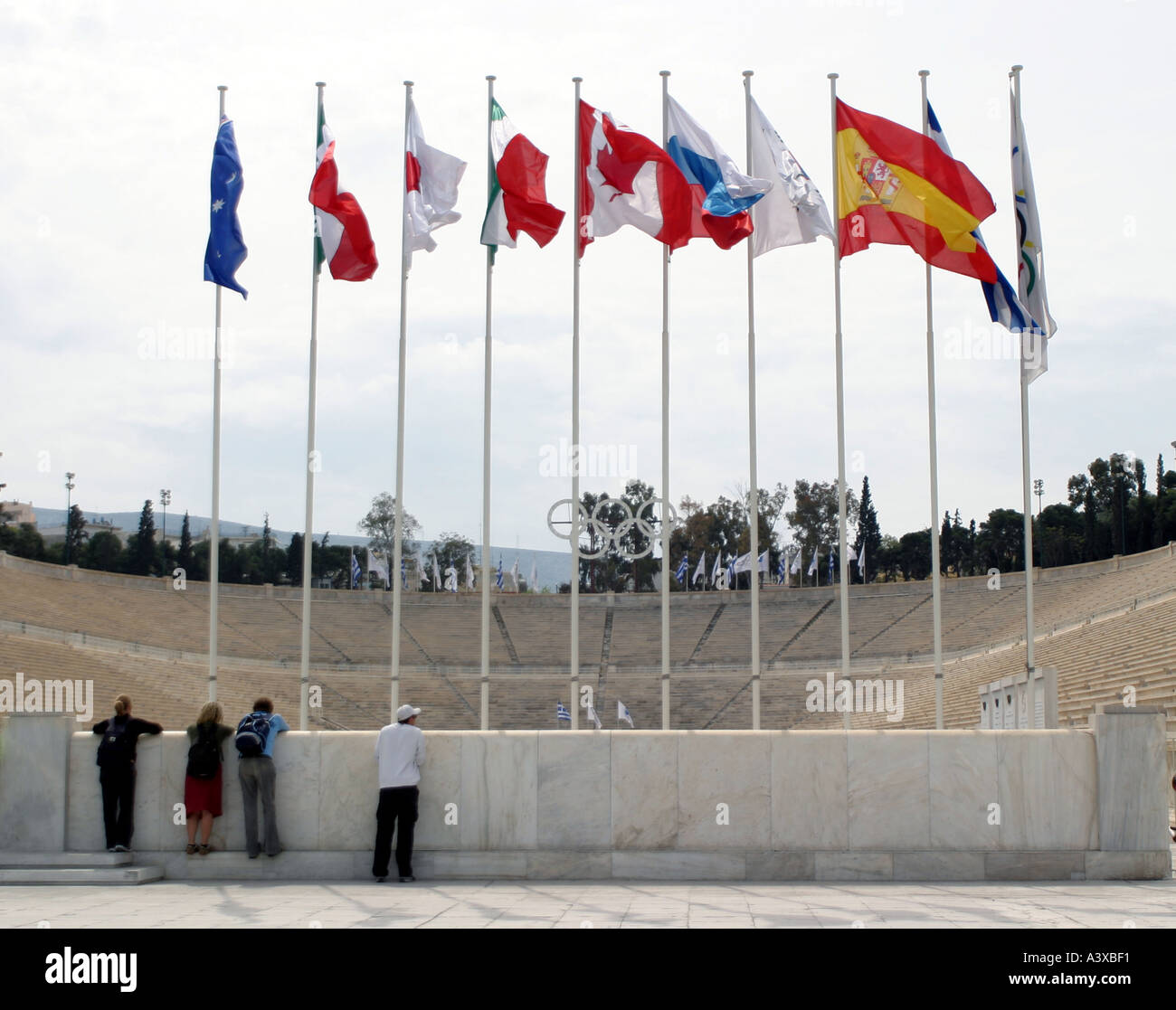 Griechenland alten antiken Marmor Olympia Panathinaikon-Stadion Kallimarmaron Arena Spor Stockfoto