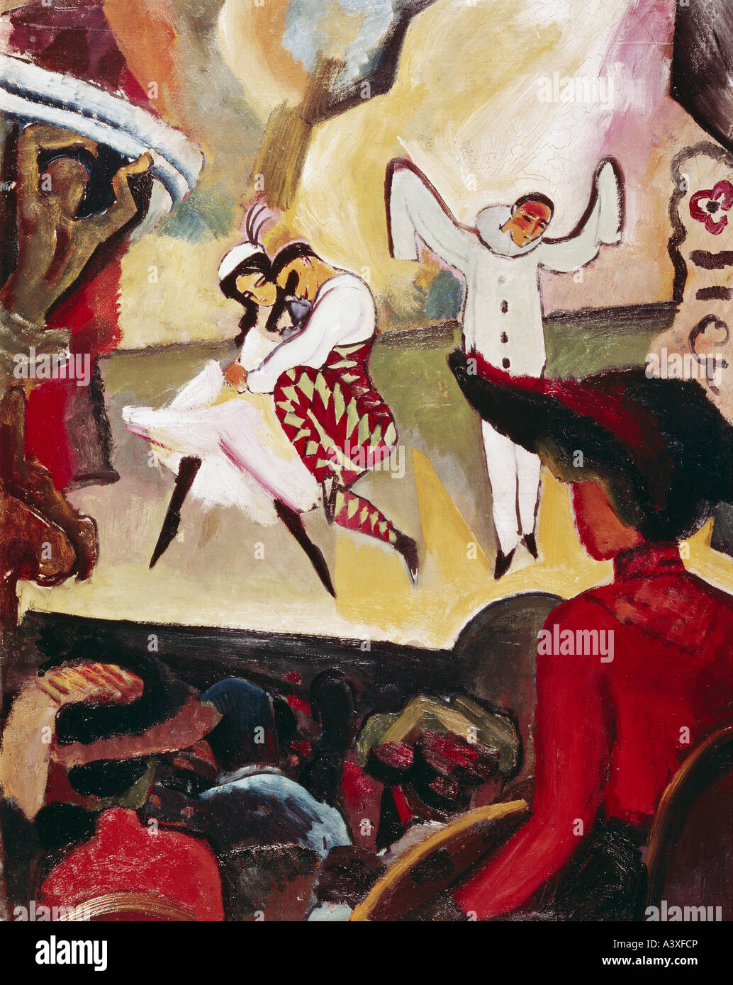 "Fine Arts, Macke, August (1887 – 1914), Malerei,"Russisches Ballett"("russische Ballett"), 1912, Öl auf Pappe, Kunst-g Stockfoto