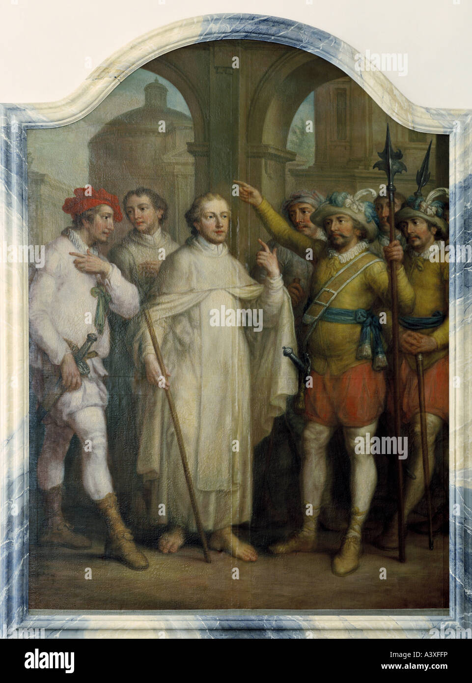 "Bildende Kunst, Brugger, Andreas, (1737-1812), Malerei,"Saint Norbert im Episcaopal Palace in Magdeburg", ca. 1790, protesta Stockfoto