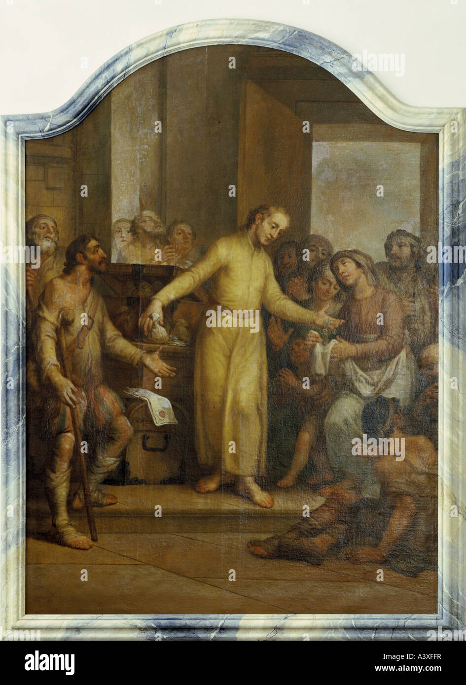 "Bildende Kunst, Brugger, Andreas, (1737-1812), Malerei,"Saint Norbert verlost sein Vermögen", ca. 1790, protestantischen Gebet Stockfoto