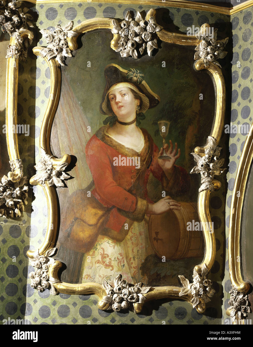 "Bildende Kunst, Brugger, Andreas, (1737-1812), Malerei,"Marketenderin", ("Marketenderin"), ca. 1770, neuen Palast, Tettnang, Baden-Württemberg Stockfoto