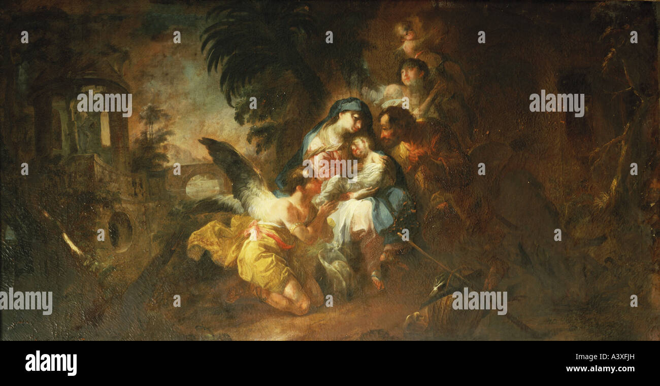 "Fine Arts, Brugger, Andreas, (1737-1812), Malerei,"Ruhe auf der Flucht", ca. 1765, ehemaligen Prälatur, Salem, Baden-Wuertt Stockfoto
