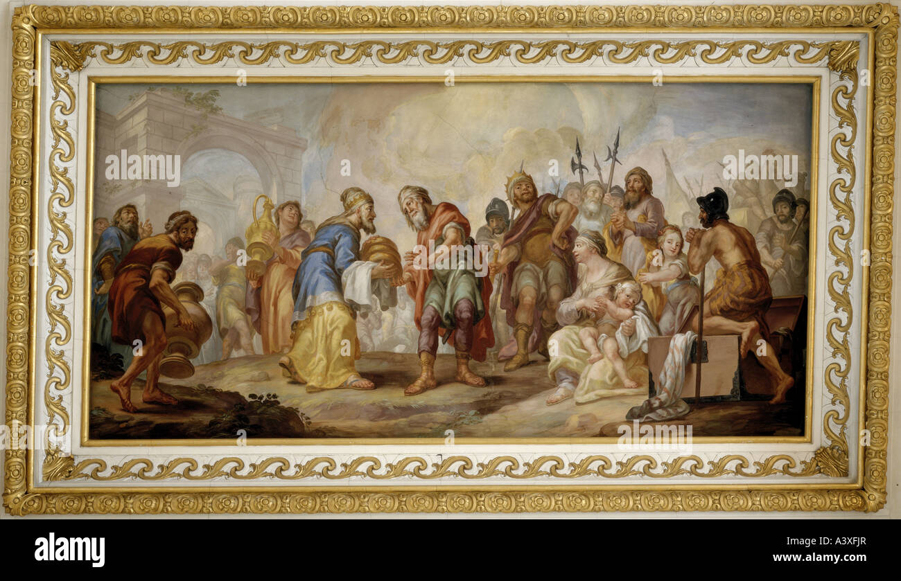 "Bildende Kunst, Brugger, Andreas, (1737-1812), Malerei, 'Abraham und Melchisedek', 1775 / 1776, ehemalige Stiftskirche, Bad B Stockfoto