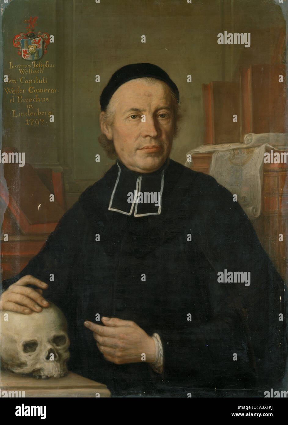 "Bildende Kunst, Brugger, Andreas, (1737-1812), Malerei,"Pfarrer Johann Joseph Wettach von Lindenberg", 1797, neue Pfarrei, Lind Stockfoto