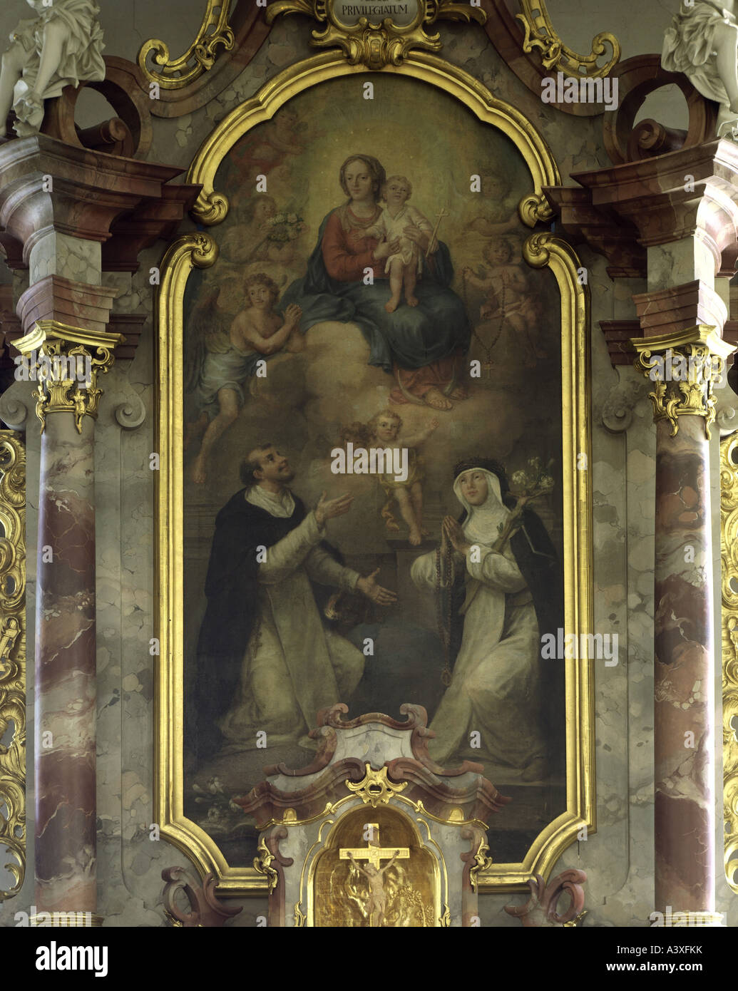 "Bildende Kunst, Brugger, Andreas, (1737-1812), Malerei,"Spende des Rosenkranzes", ca. 1805, alt Sankt Peter und Paul Kirchengemeinde c Stockfoto
