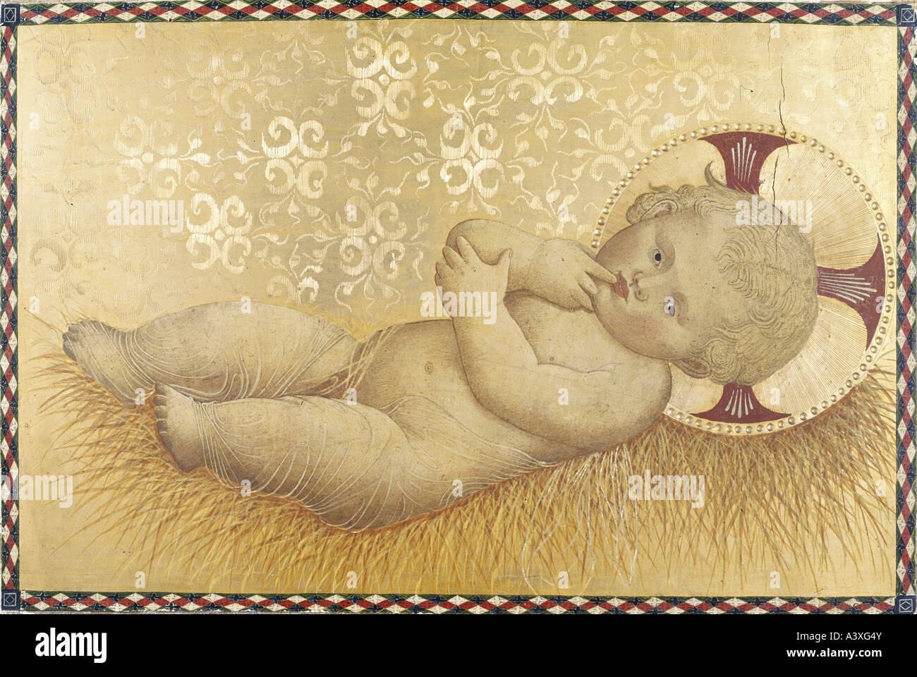 Bildende Kunst, religiöse Kunst, Jesus Christus, Jesuskind, Malerei, Pseudo Pier Francesco Fiorentino, 15. Jahrhundert. Sacor Convento Stockfoto