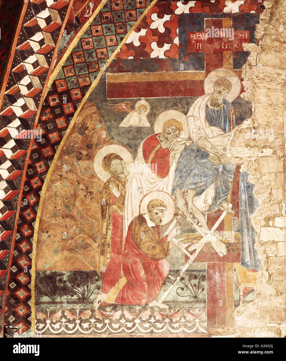 Bildende Kunst, sakrale Kunst, Jesus Christus, Leidenschaft, Malerei, Christus vom Kreuz, Meister des Heiligen Franziskus, ca. 1260, niedrige Stockfoto